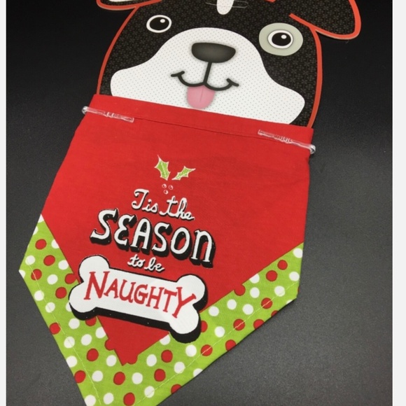 Christmas Dog Bandana ‘Tis the season to be Naughty - Size Large - Picture 1 of 1